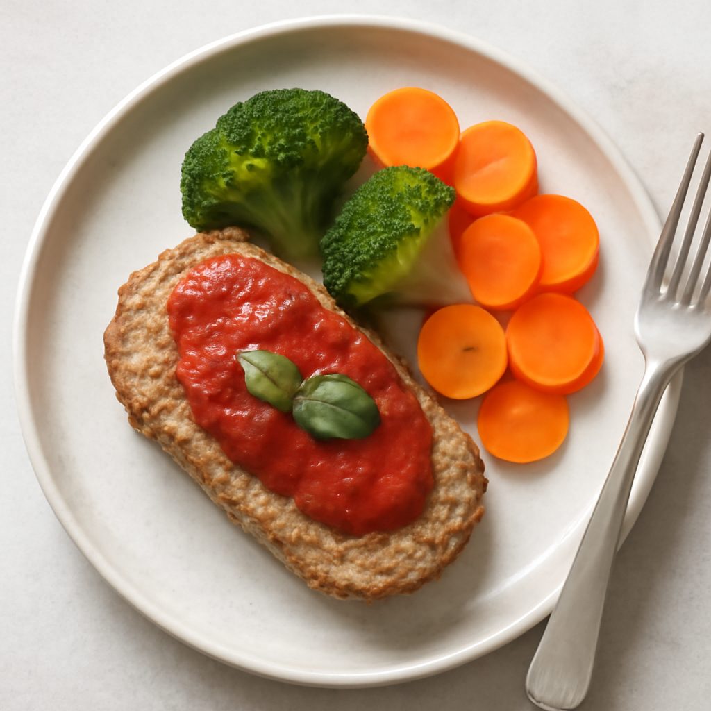 Polpettone in crosta con salsa alla zucca e cavoletti di Bruxelles Protein