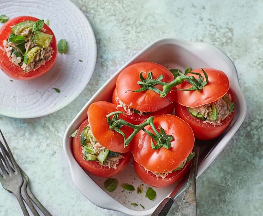 Pomodori ripieni con zucchine alla menta e tonno Low Fat