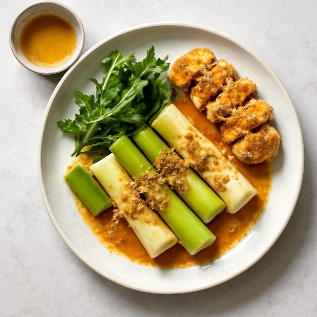 Porri con salsa di soia alla senape - Versione Low Carb