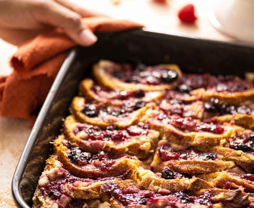 Pudding di pane e frutti di bosco Protein