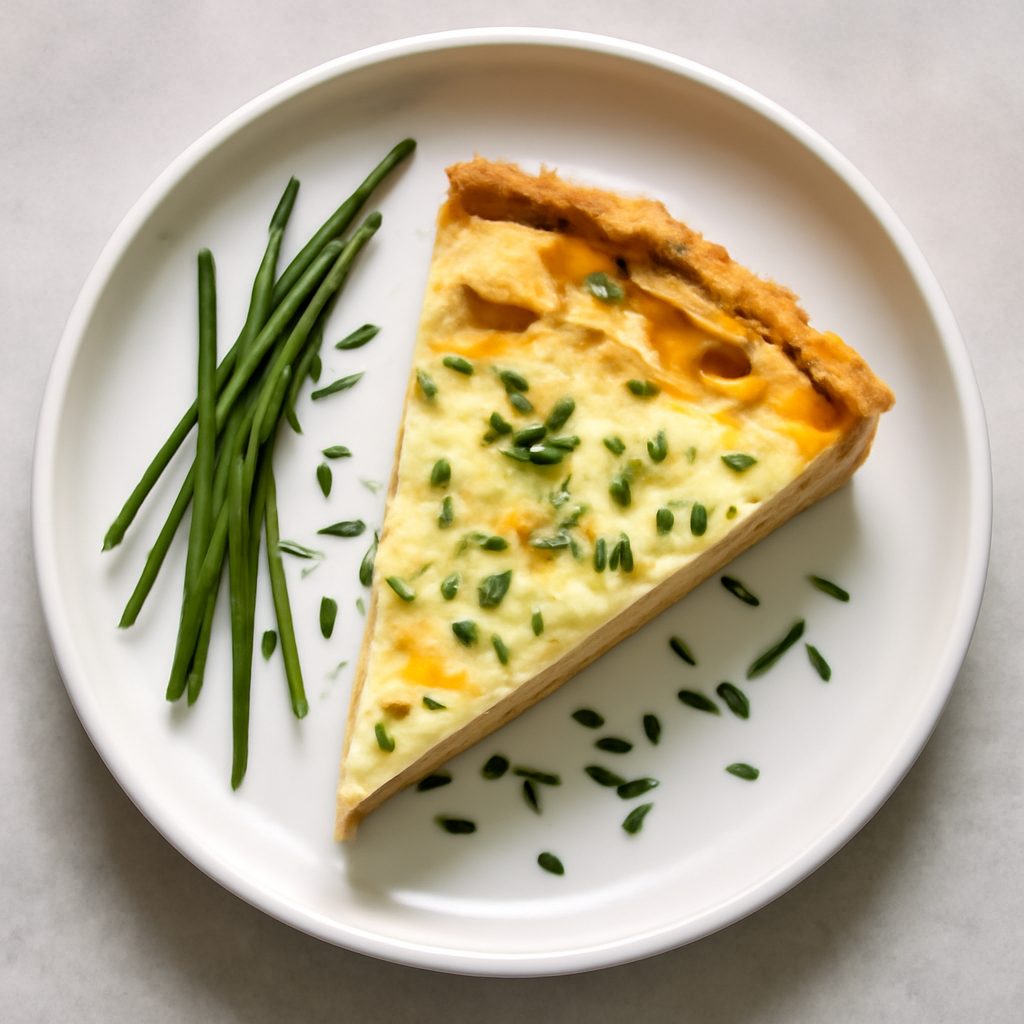 Quiche ai formaggi e erba cipollina proteica low-carb