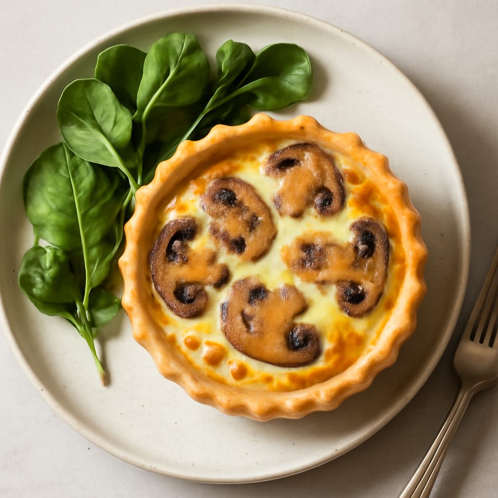Quiche ai funghi e Fontina proteica low-carb