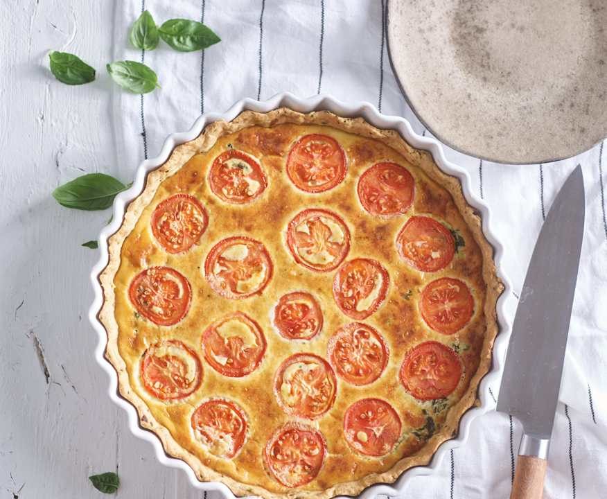 Quiche pomodorini, ricotta e spinaci