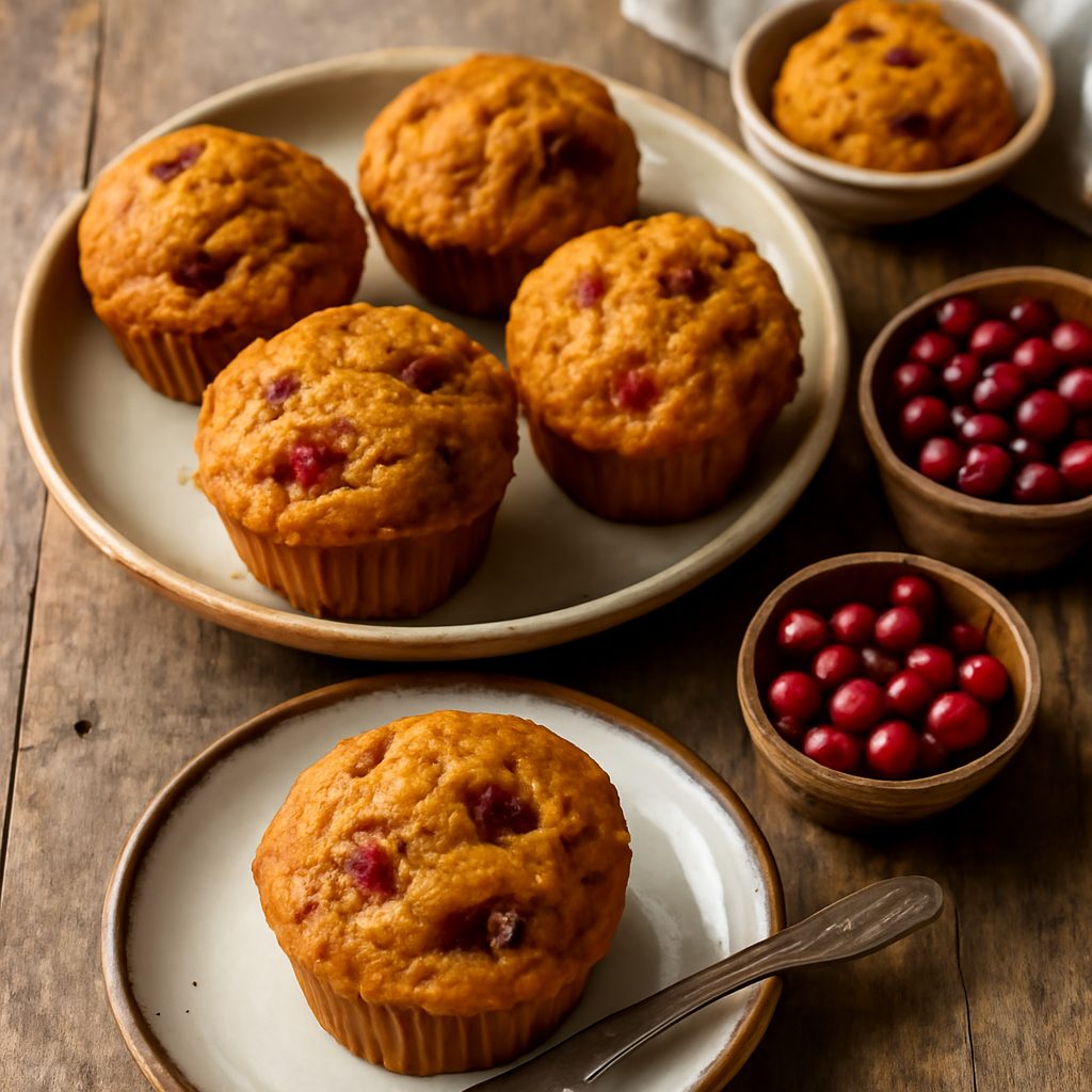 Muffin Veloci ai Mirtilli Rossi e Zucca