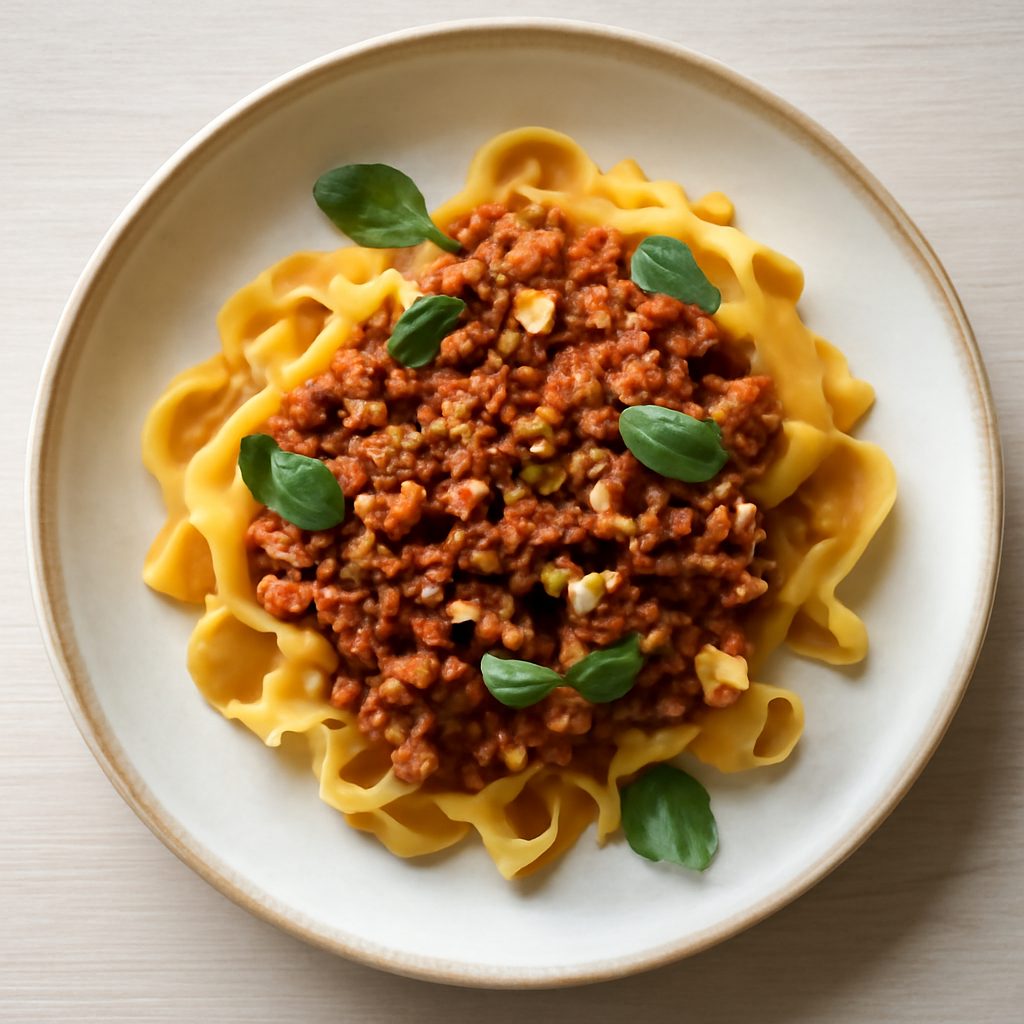 Ragù di nocciole vegetariano low-carb proteico