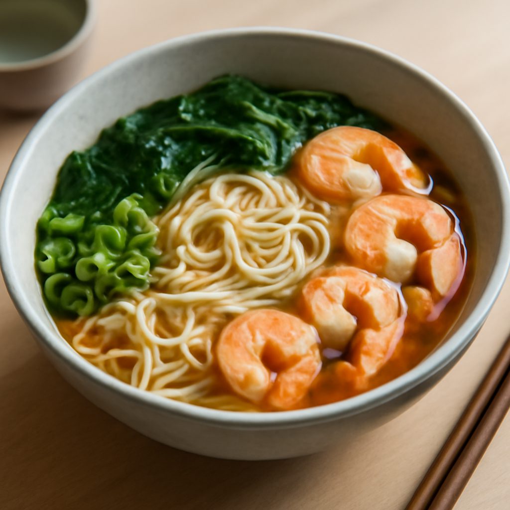 Ramen di gamberi al brodo leggero - Stile asiatico