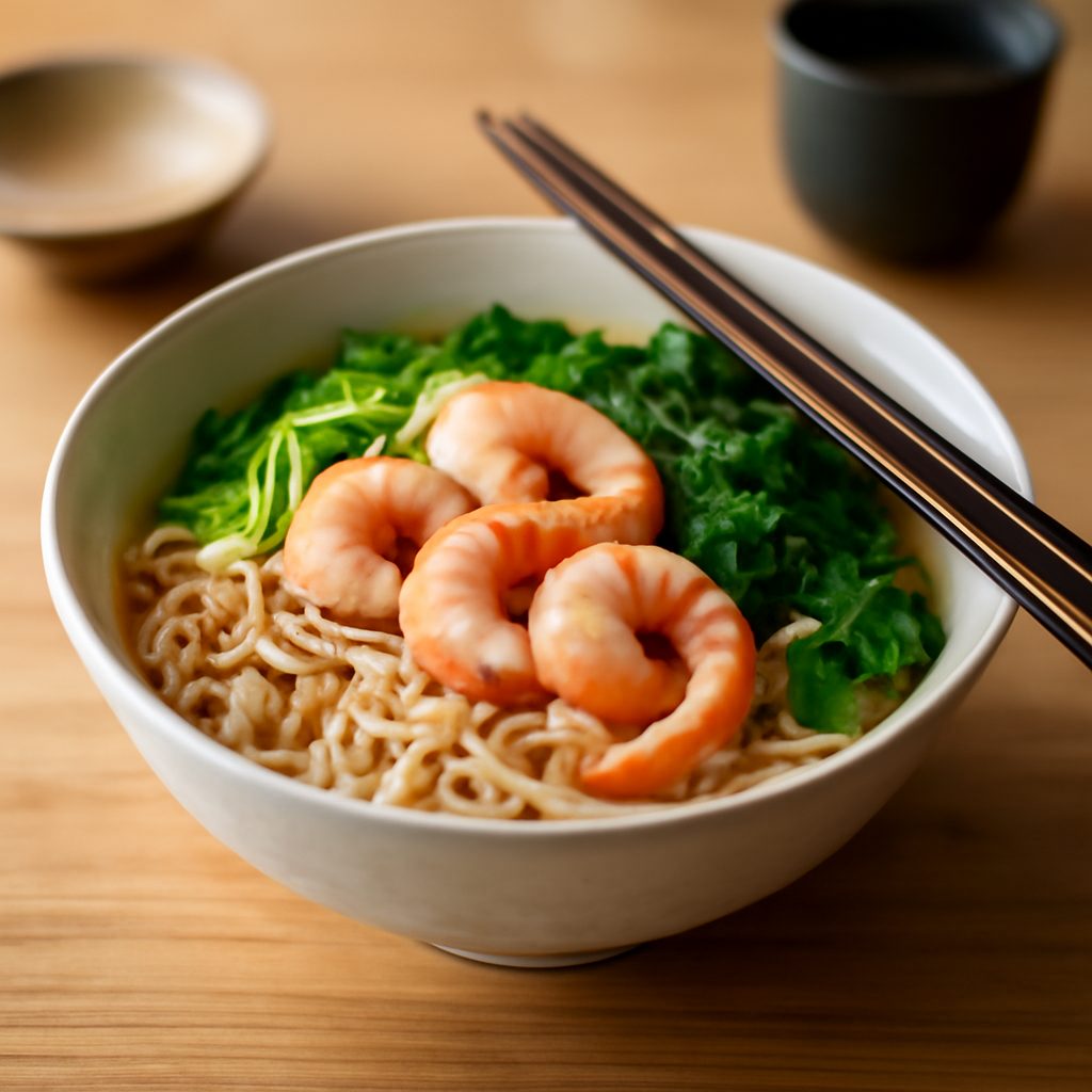 Ramen di Gamberi Light con Shiitake e Uova