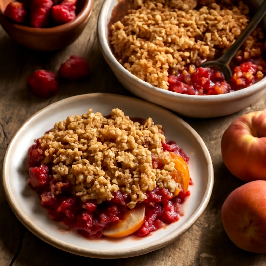 Crumble di Lamponi e Pesche