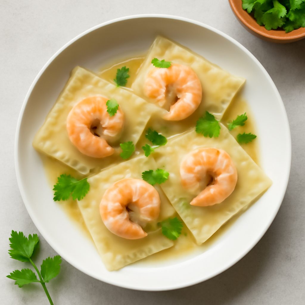 Ravioli di gamberi al vapore low-carb proteico