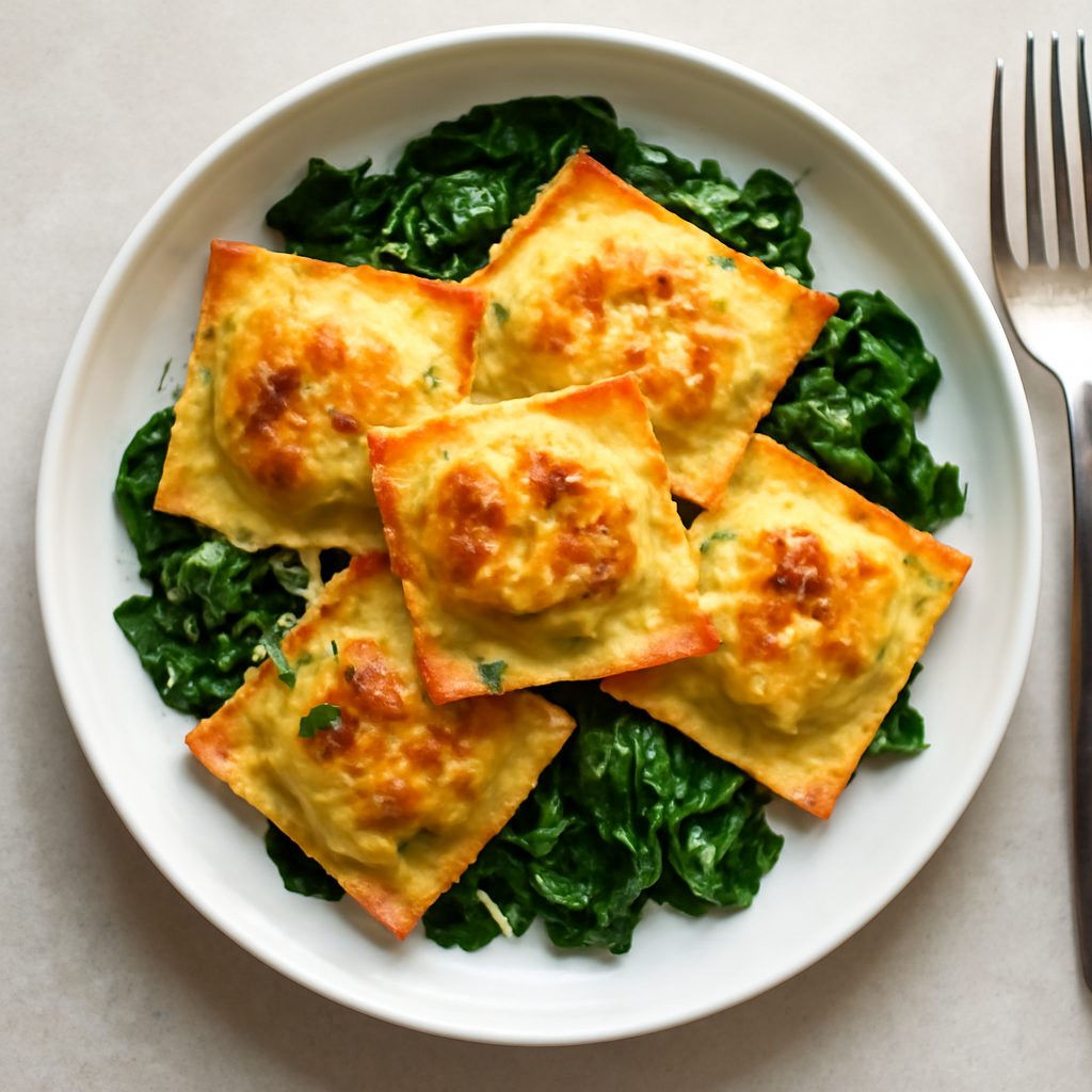 Ravioli al forno con speck e formaggio Low Carb