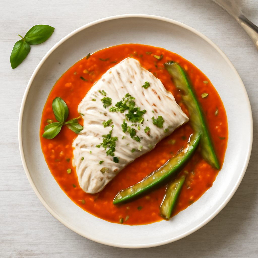 Razza in salsa di peperoni proteico low-carb