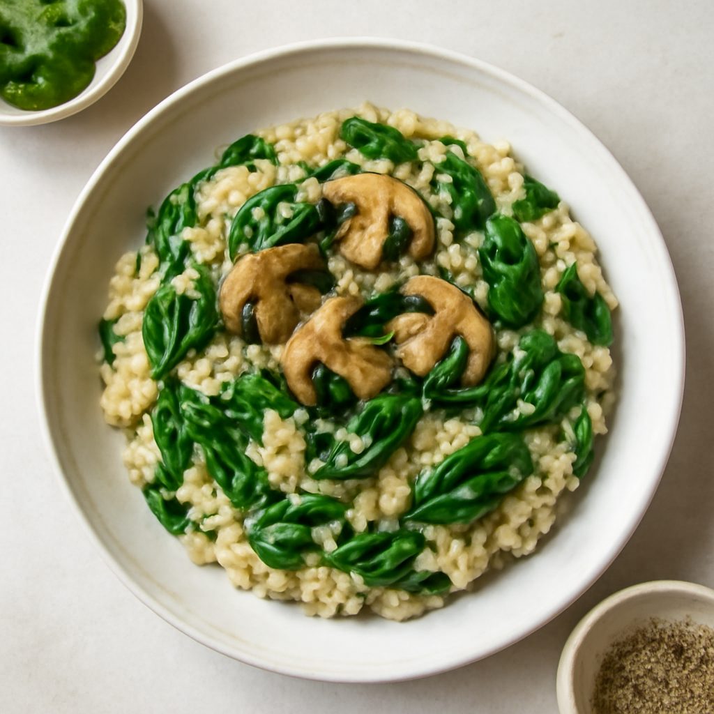 Risotto Funghi e Spinaci
