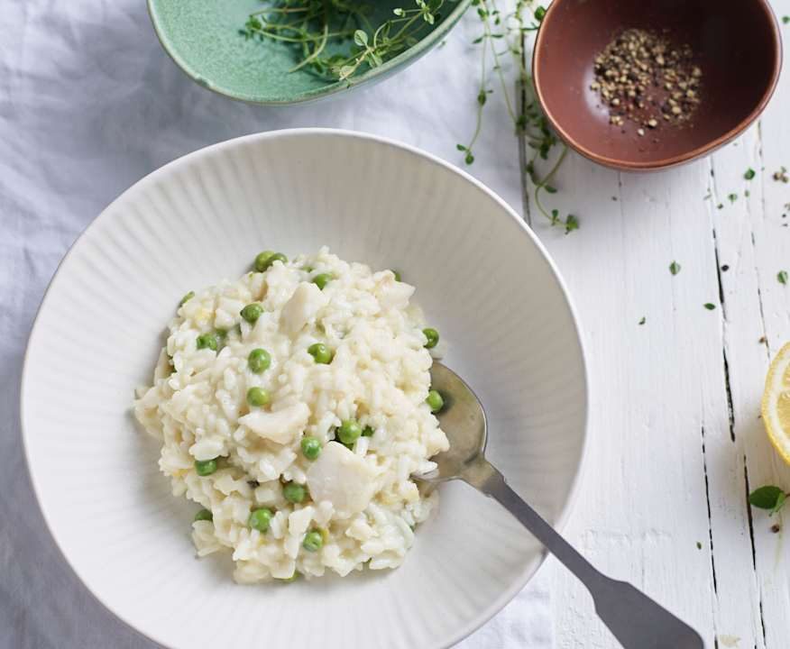 Risotto piselli, merluzzo e menta Protein