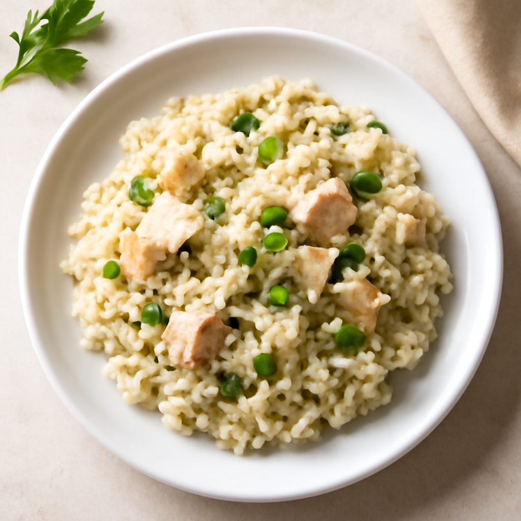 Risotto allo zafferano con salsiccia e tortino al cioccolato