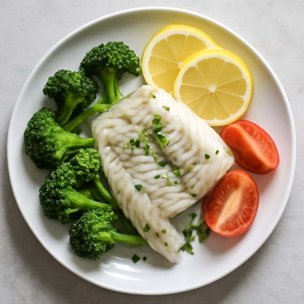 Rombo al vapore con verdure