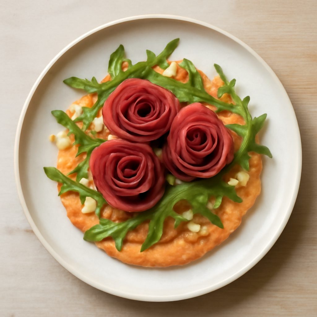 Rose di bresaola con crema ai pomodori secchi - Versione