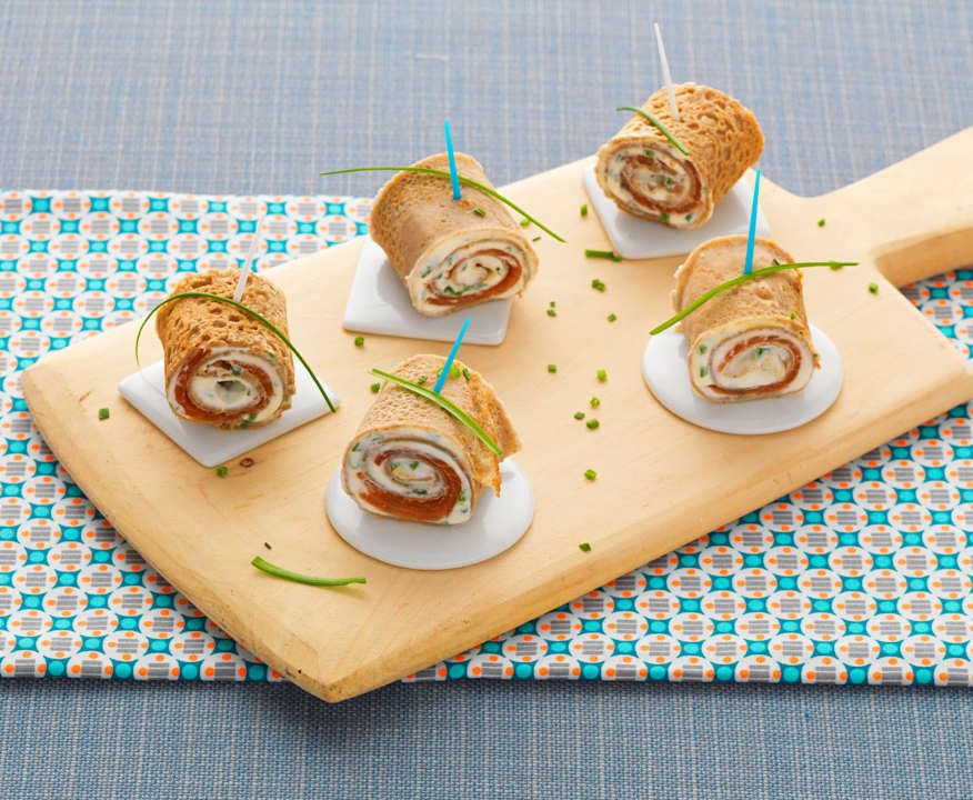 Rotolini di crêpes di grano saraceno al salmone Low Fat