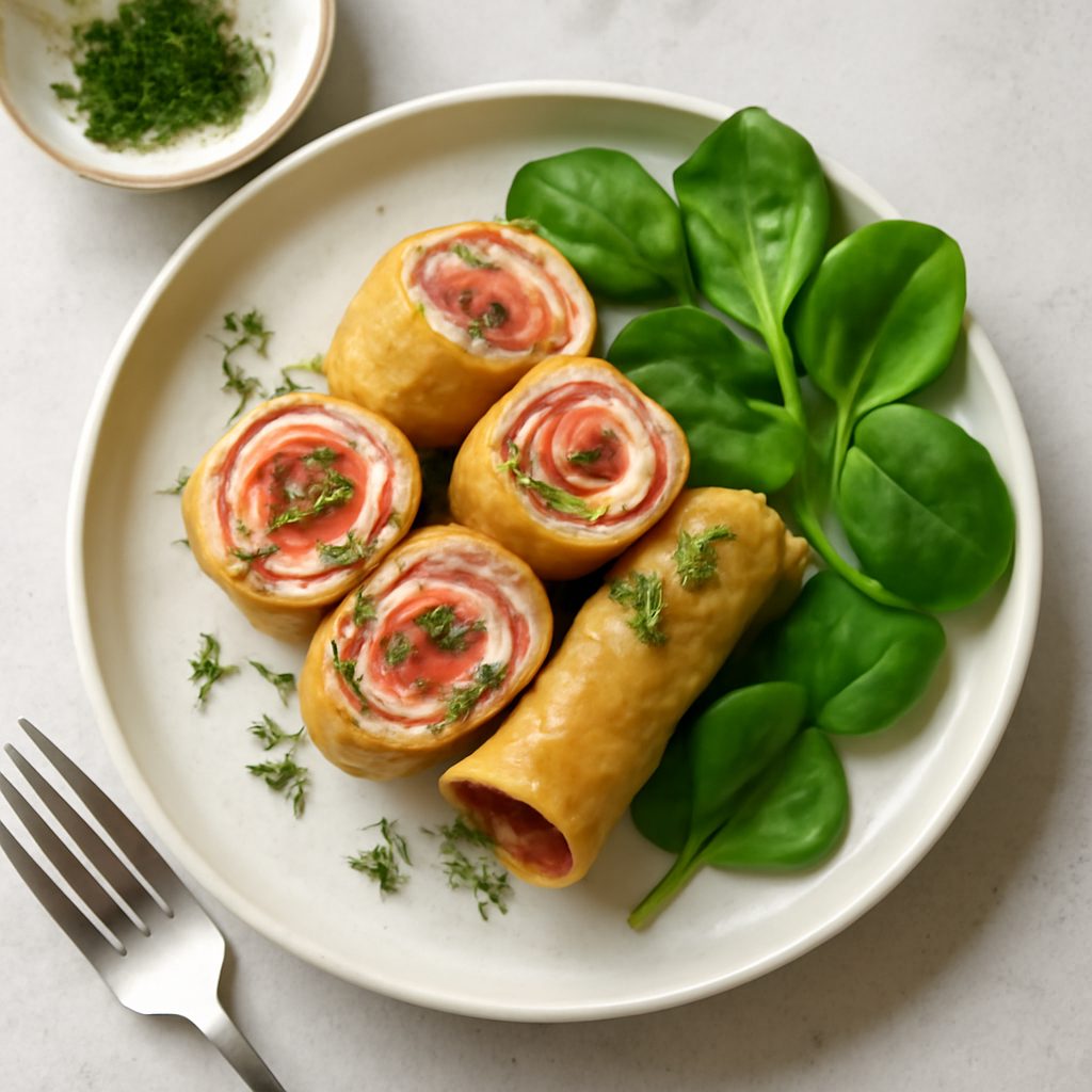 Rotolini di crêpes al salmone