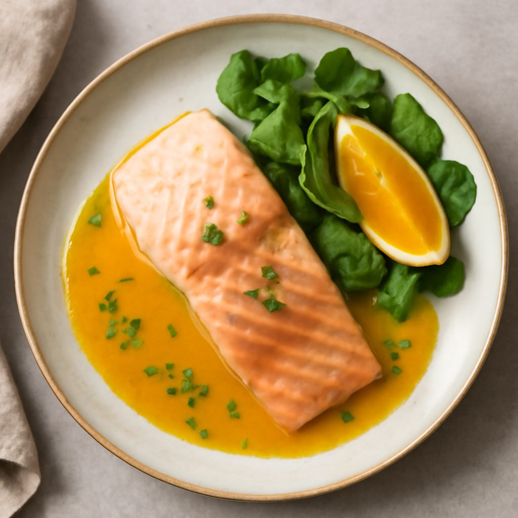 Salmone al vapore con salsa all'arancia Low Fat