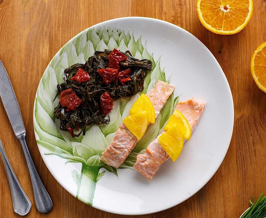Salmone all'arancia con agretti Low Fat