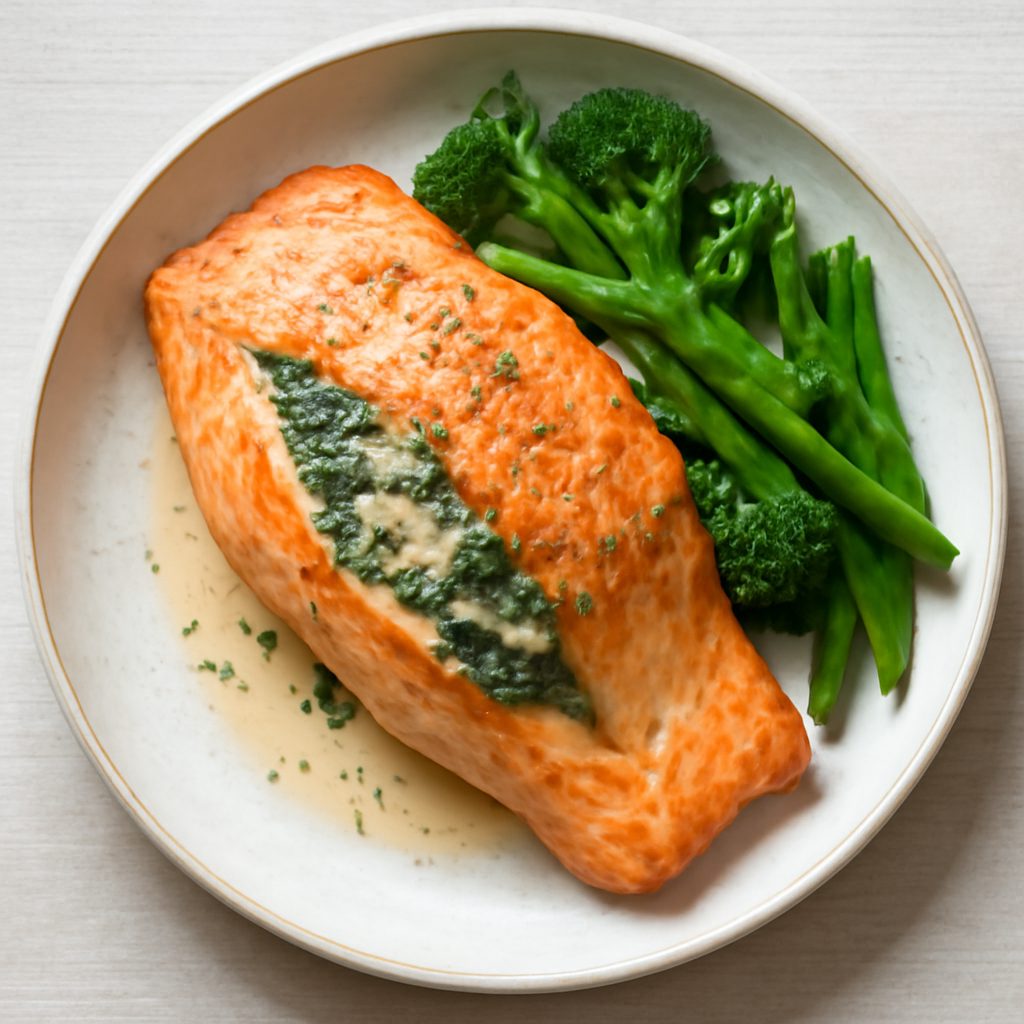 Salmone farcito low-carb proteico