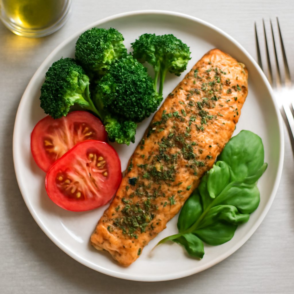 Salmone insaporito proteico low-carb
