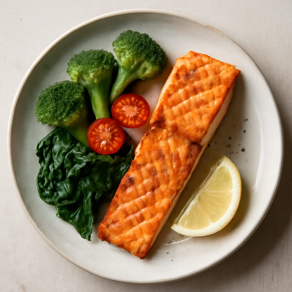 Salmone con cavolo cappuccio e contorno di zucchine Low Fat