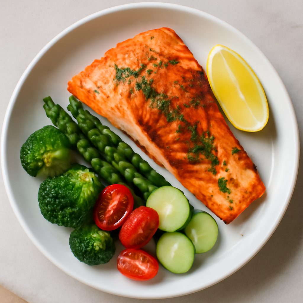 Salmone proteico con zucchine in crosta fit