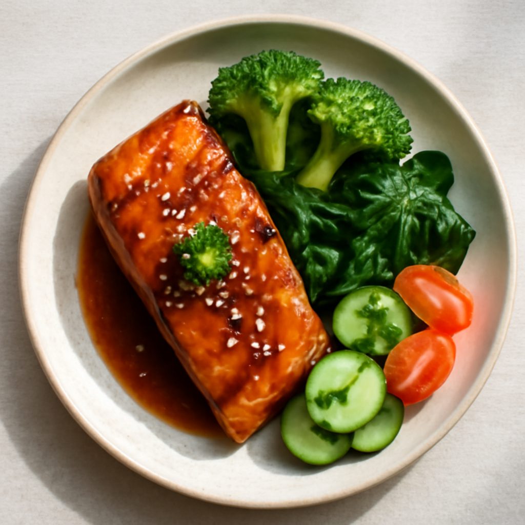 Salmone teriyaki e zucchine croccanti Low Carb