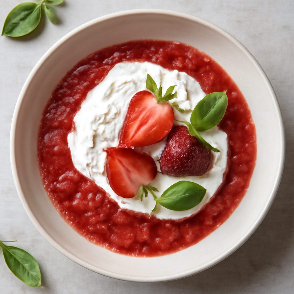 Salsa alle fragole con mousse di crescenza proteica low-carb