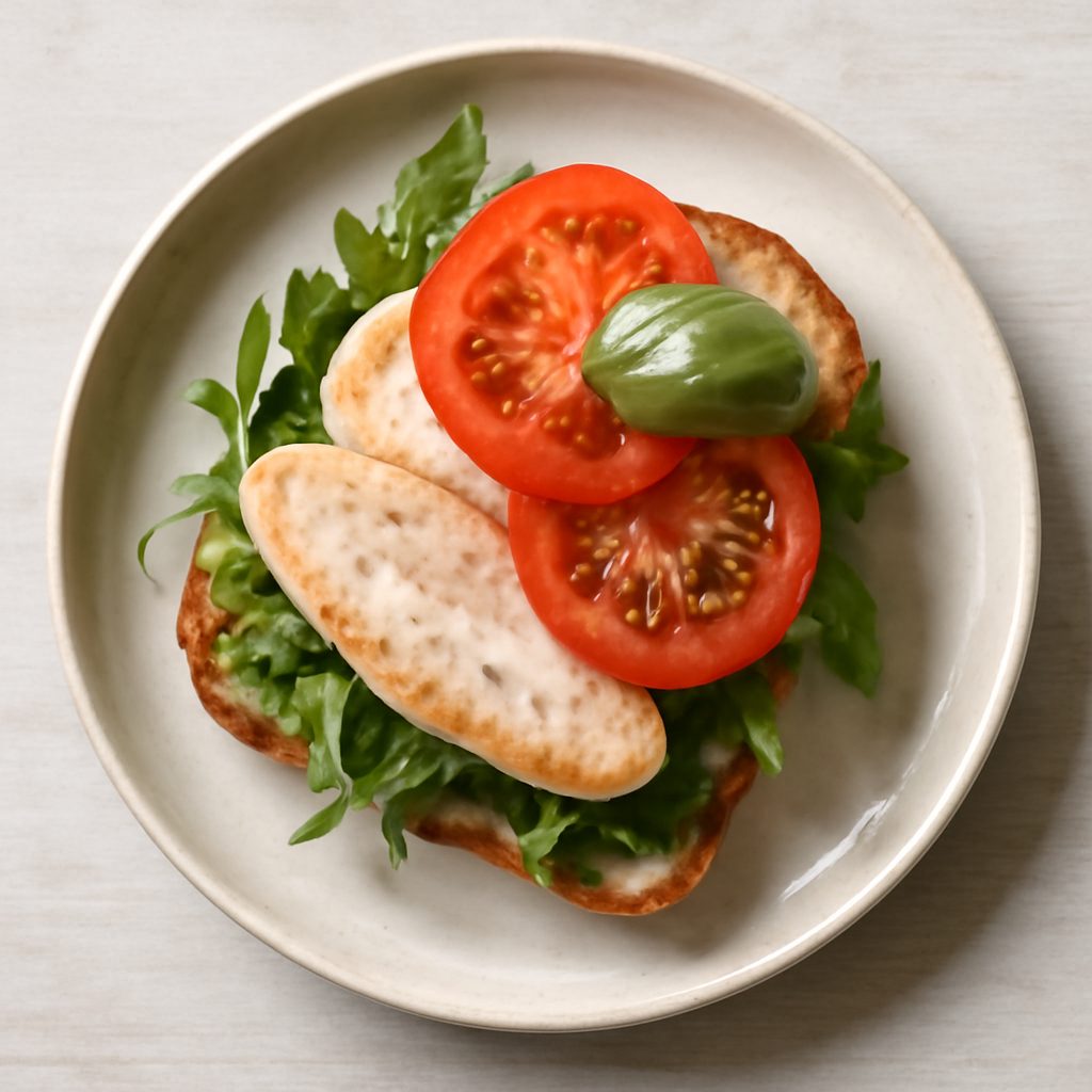 Sandwich con pollo, avocado e verdure