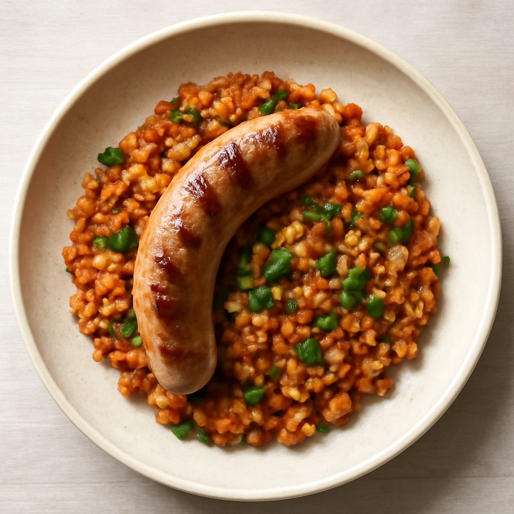 Saucisse e lentille rosse