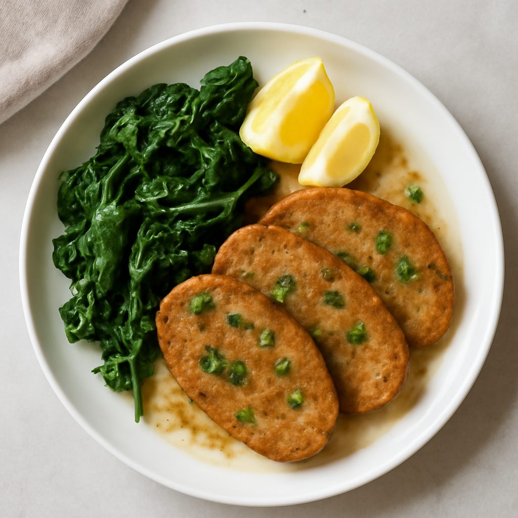 Scaloppine di seitan proteiche low-carb con carciofi, porri e pomodorini