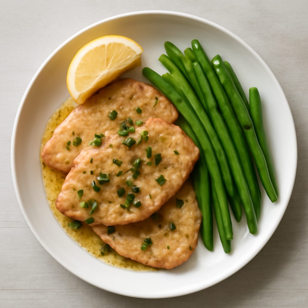 Scaloppine con salsa al vino e gnocchi di castagne
