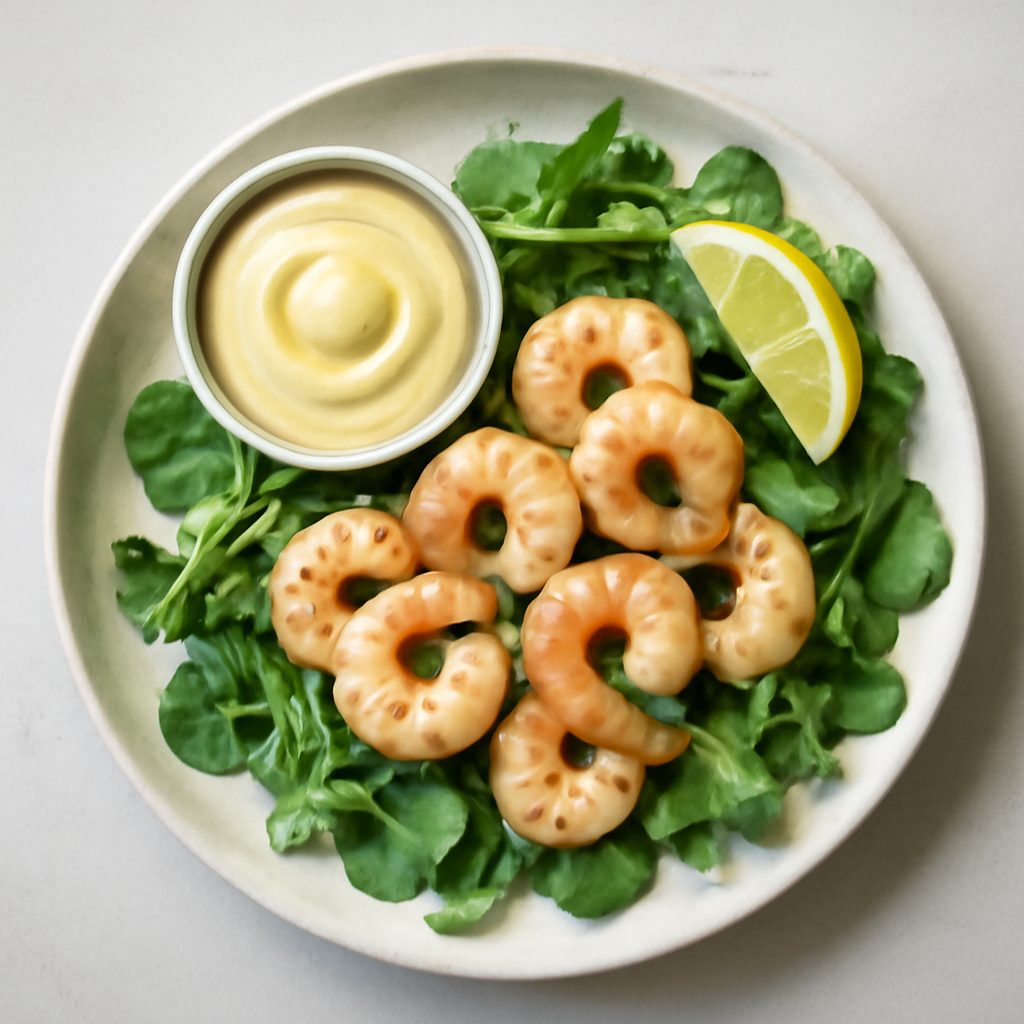 Scampetti proteici con maionese alla senape low-carb