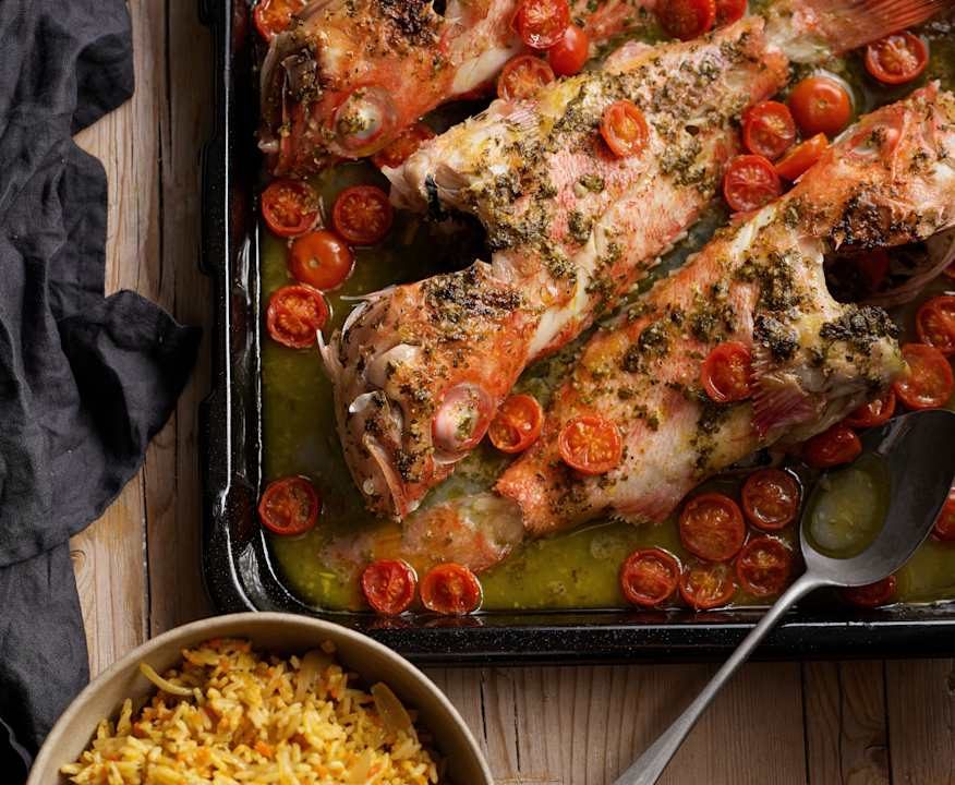 Scorfano con pomodori, carote e riso Protein