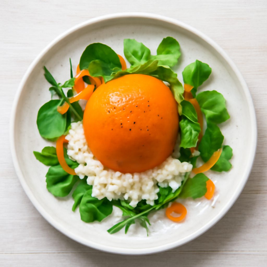 Semisfera di carota con crumble di mandorle Low Carb