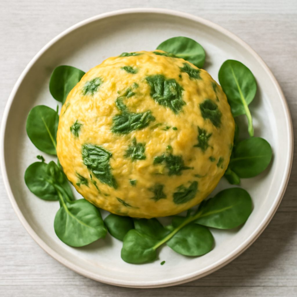 Semisfera di frittata con salmone affumicato e verdure