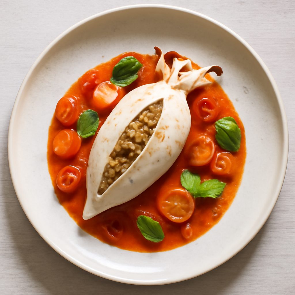 Seppie ripiene su coulisse di pomodorini - Versione Low Carb