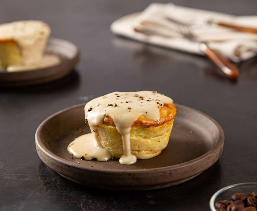 Sformatino di patate e fonduta al caffè