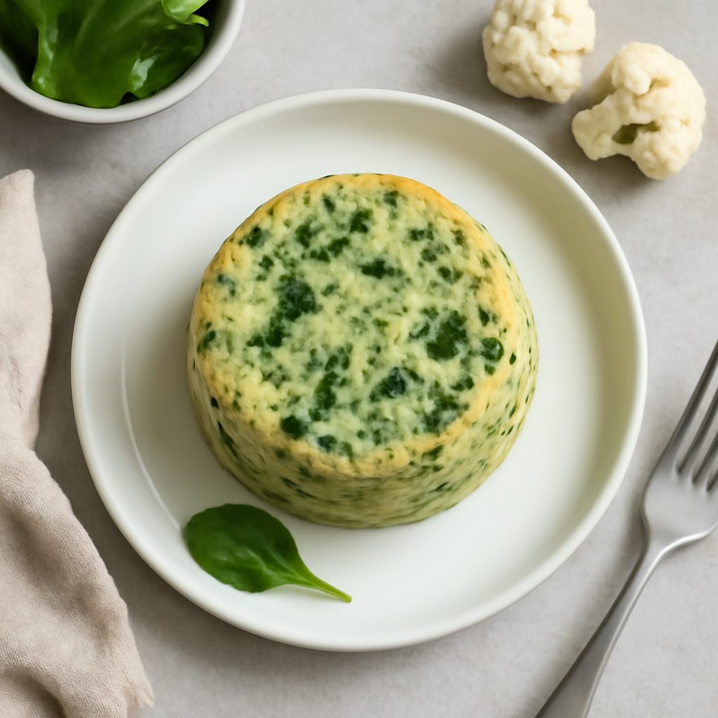 Sformato di cavolfiore e spinaci proteico low-carb