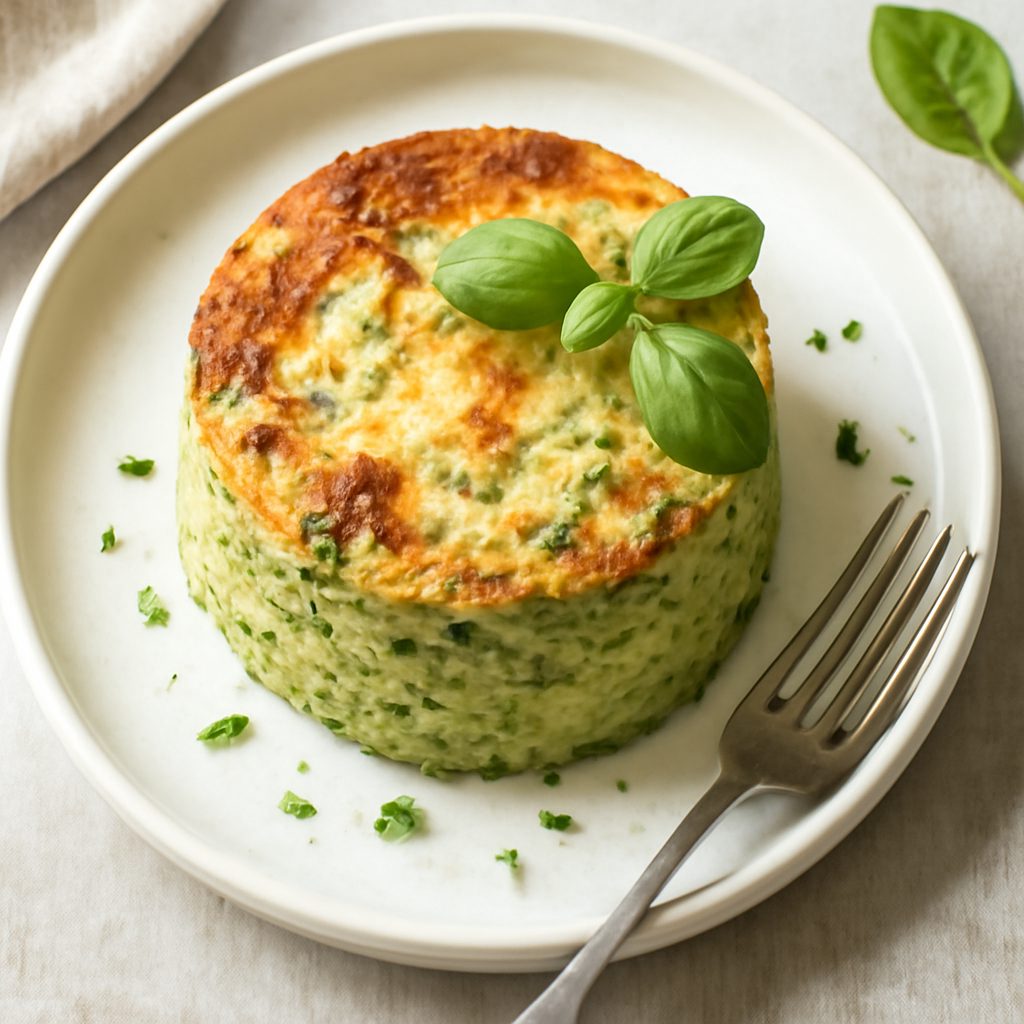 Sformato di piselli con salsa al formaggio