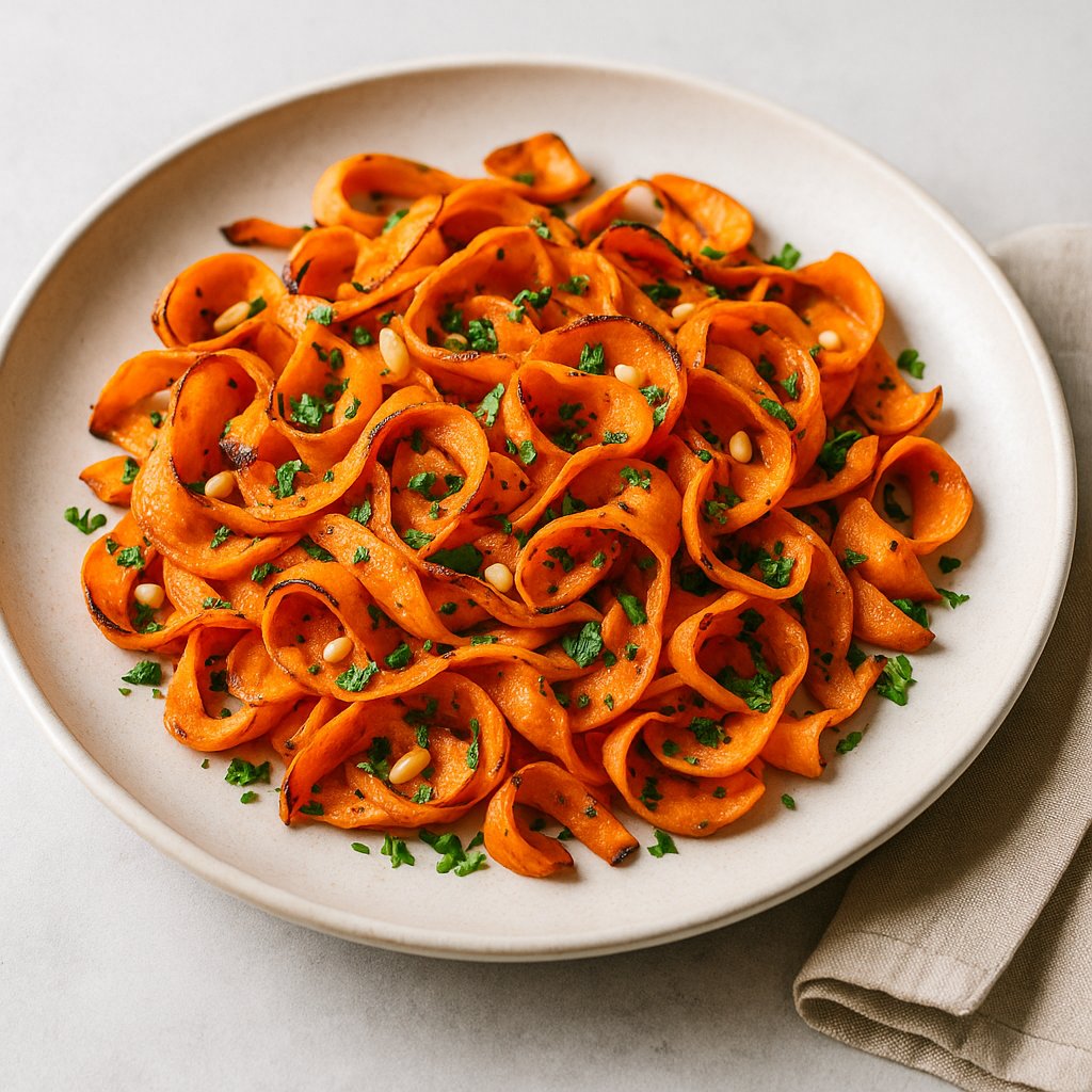 Sheet-Pan Sweet Potato Ribbons Protein