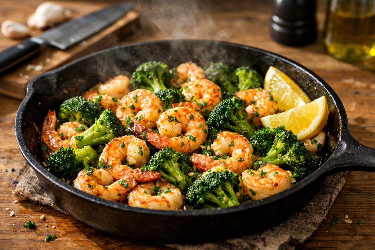 Gamberi al Burro e Aglio in Padella con Broccoli — Cena Veloce e Saporita Protein
