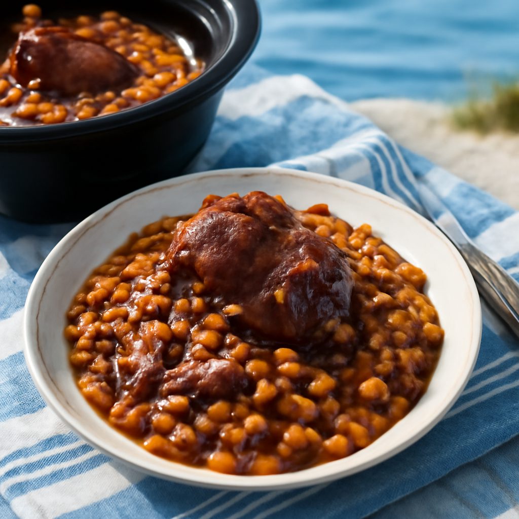 Fagioli al Forno con Stinco di Prosciutto nella Slow Cooker