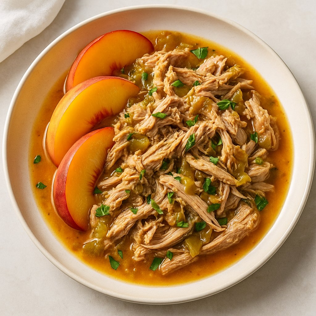 Slow-Cooker Peach and Green Chile Pork Protein