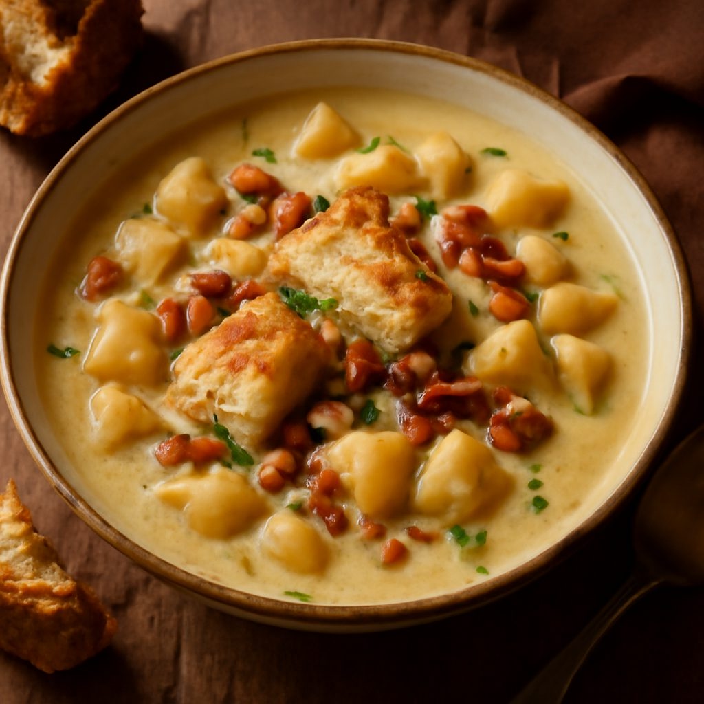 Zuppa di Merluzzo e Pastinaca Affumicata