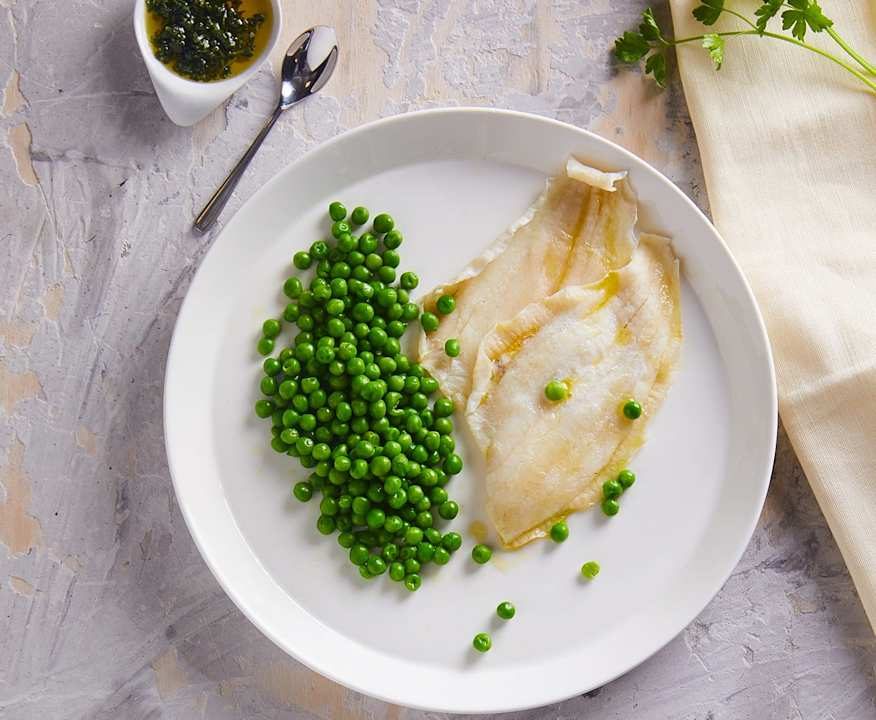Sogliola al vapore con piselli Low Carb