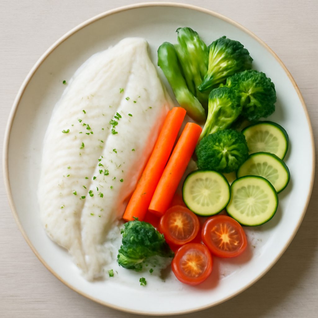 Sogliola al vapore con verdurine proteica low-carb