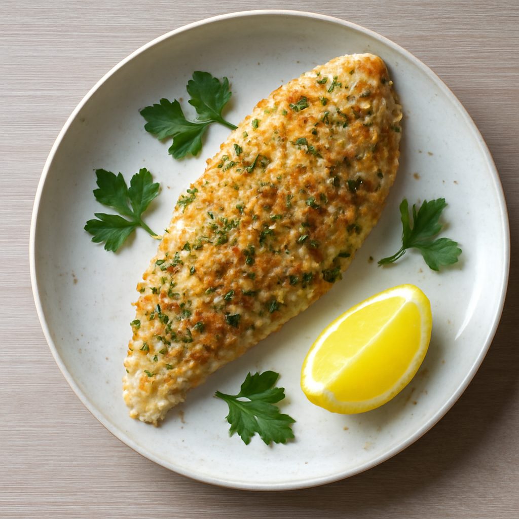 Sogliola gratinata con mele e panatura